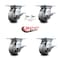 Service Caster 4 Inch Thermoplastic Caster Set with Roller Bearing 4 Brake and 2 Swivel Lock SCC-35S420-TPRRF-SLB-BSL-2-SLB-2 - alternate 3